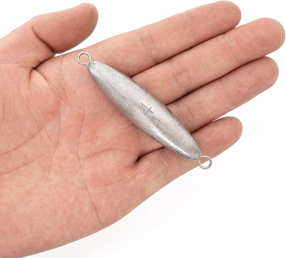 BLUEWING Torpedo Sinker Through Wire Fishing Weight Saltwater Bullet Lead Double Ringed 2oz-48oz