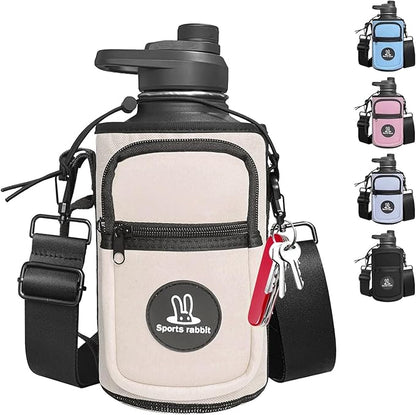 Sports rabbit Universal Water Bottle Holder – Durable Oxford & Neoprene Hybrid Design Compatible with Stanley 30/40oz Handled & 64/87oz Straight Tumblers, Adjustable Strap for Gym, Travel, Outdoors