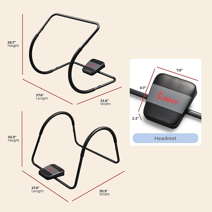 Sunny Health & Fitness Waist Trainer Ab Roller with Elbow Support, Training Wheels, Foldable for Home Gym, Abdominal Exercises, Core Strength, Glute Trainer, Crunch Workouts with Optional Dip Station