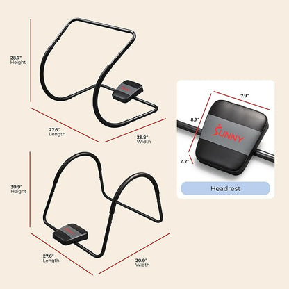 Sunny Health & Fitness Waist Trainer Ab Roller with Elbow Support, Training Wheels, Foldable for Home Gym, Abdominal Exercises, Core Strength, Glute Trainer, Crunch Workouts with Optional Dip Station