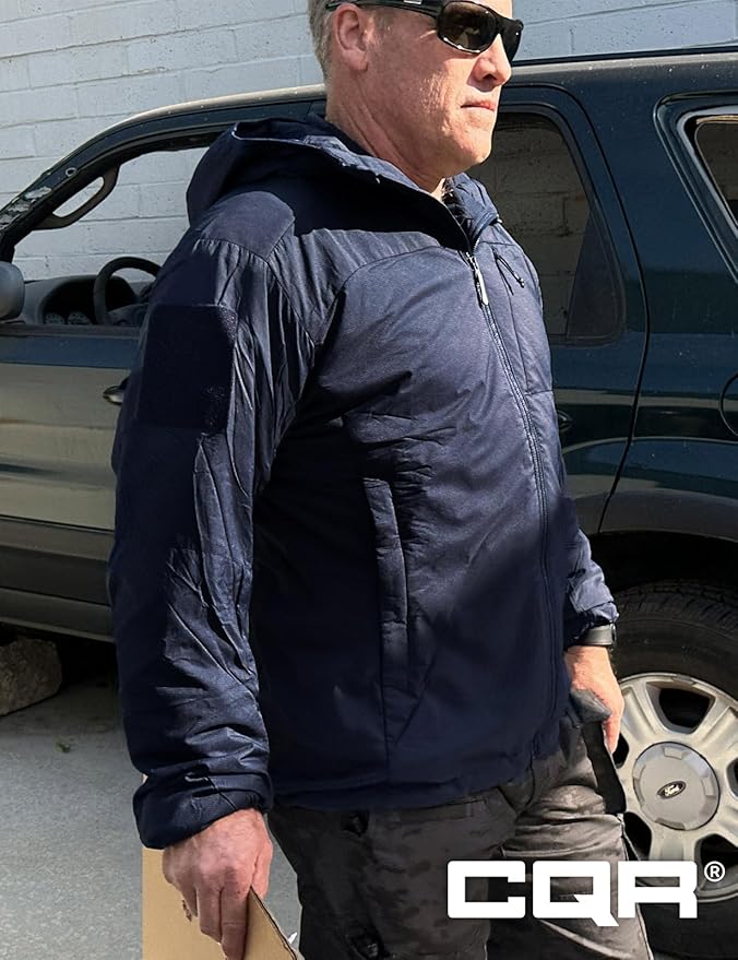 CQR Men's Lightweight Insulated Jacket, Windproof Packable Water Resistant Warm Active Coat for Hiking Work Outdoor Tactical