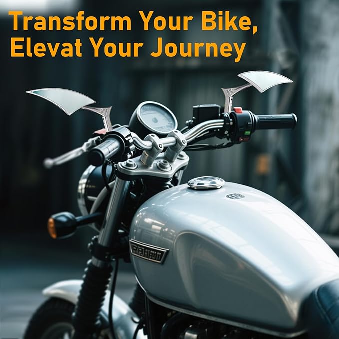 Sturdy Harley - Davidson Motorcycle Mirrors, Sporter Spear Blade Softail Rear View Side Mirrors for 1982-2018 2019 2020 Street Glide Scooter Cruiser Highway Riding and Urban Commuting (White)