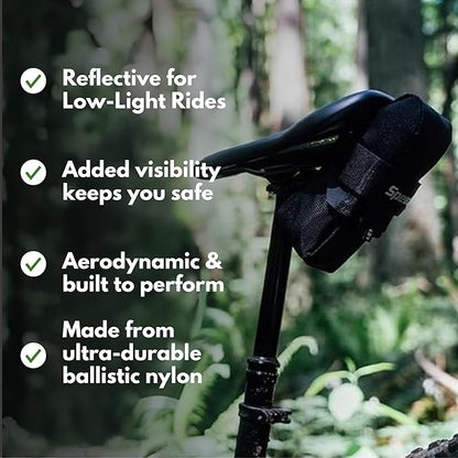 SpeedSleev Ranger 2.0 Medium Bike Saddle Bag – Waterproof Under Seat Pack for MTB, Gravel & Plus Tire Bikes – Lightweight, Rattle-Free Tool Storage – Fits Most Dropper Posts – Grey
