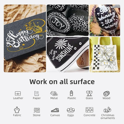 Silver Permanent Paint Markers, 2 Pack Opaque Metallic Paint Marker Pens for Art Projects, Rock Painting, Drawing, Wood, Glass, Ceramic, Plastic, Canvas, Mugs DIY Crafts (Silver,2 Pack)