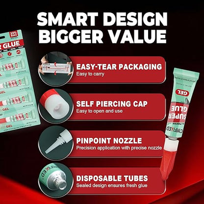 Super Glue Gel Pro, Clear Four 4 Gram Superglue, All Purpose CA Glue for Wood Plastic Craft Metal, Instant Cyanoacrylate Adhesive Repair Ceramic Glass Furniture Leather, Single Use, Quick Dry