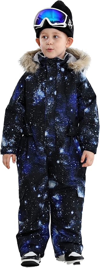 Kids Girls Boys Waterproof Colorful One Piece Snowsuits Coveralls Ski Suits Jackets Winter Jumpsuits