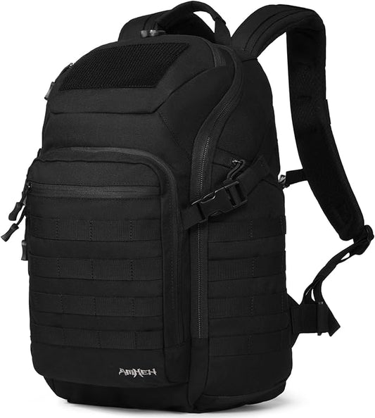 32L Military Tactical Backpack Assault Pack | Fit 17 Inch Laptop, Hiking, Survival, Travel, Work, Daily Use (Black)