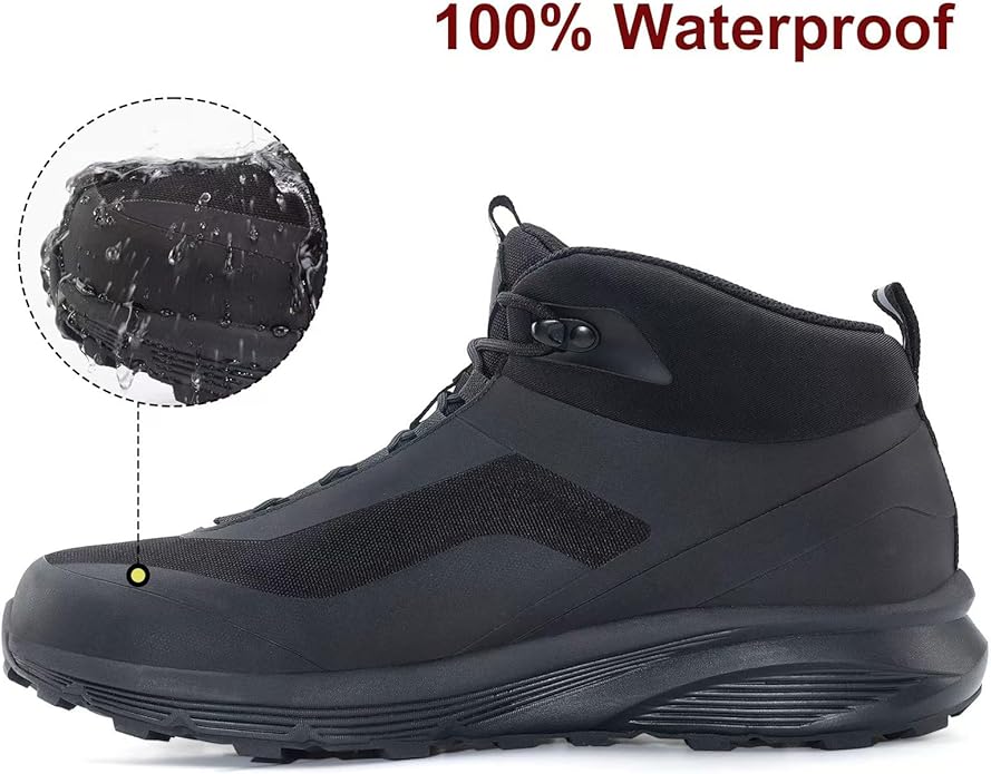 Men's Waterproof Hiking Boots Lightweight Comfortable Breathable Outdoor All-Terrain Trekking Ankle Boots