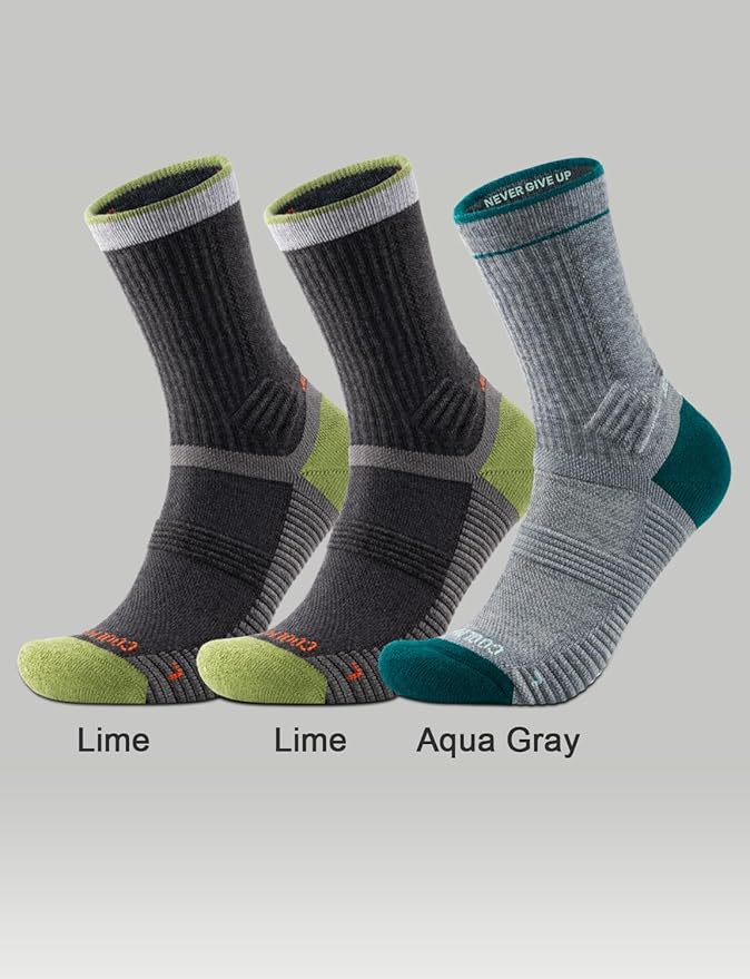 Merino Wool seamlsee Hiking Socks Moisture Wicking Anti-Blister Breathable Cushioned Compression Mens