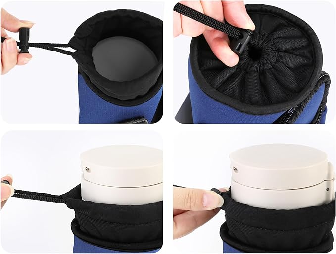 Nuovoware Water Bottle Carrier Bag,25oz/40oz/64oz Bottle Pouch Holder,Adjustable Shoulder Hand Strap 2 Pocket Sling Neoprene Sleeve Sports Accessories for Hiking Travelling Camping