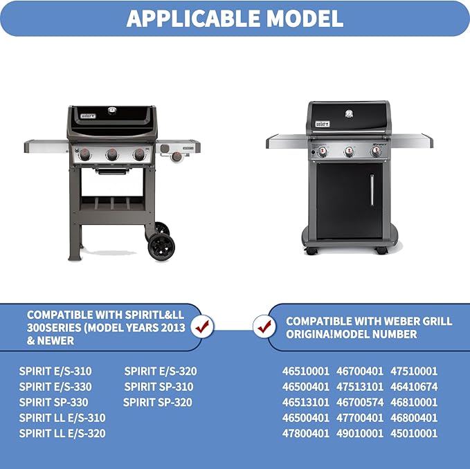 7639 17.4 Inches Grid Grates 7636 Flavorizer Bar with 69787 Burner for Weber Replacement for Spirit 300 Series,for Spirit E-310, E-330, E-320, S-310/320/330Cooking Gas Grills