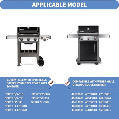 7639 17.4 Inches Grid Grates 7636 Flavorizer Bar with 69787 Burner for Weber Replacement for Spirit 300 Series,for Spirit E-310, E-330, E-320, S-310/320/330Cooking Gas Grills