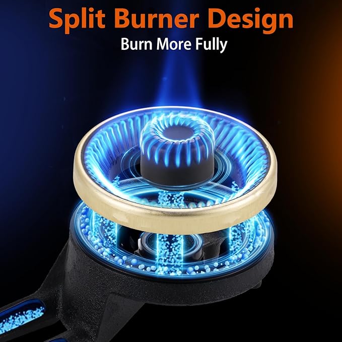 Propane Stove 1 Burner Gas Stove, 14500 BTU High-Efficiency Auto Ignition Tempered Glass LPG Cooktop with CSA Regulator and Hose – for Outdoor Camping, RV, and Emergency Cooking