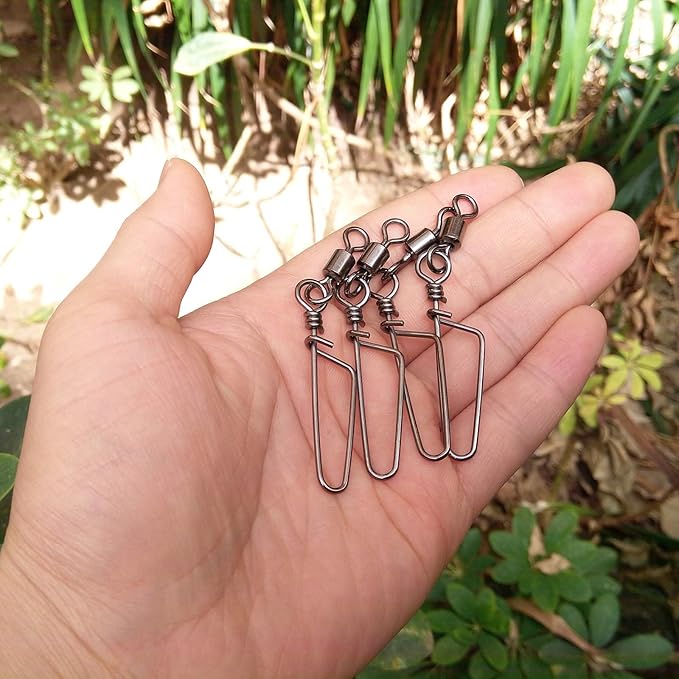 Dr.Fish 30 Pack Barrel Snap Swivels, Barrel Swivels Fishing Tackle Crane Rolling Coast Lock Snap Lure Leader Line Connector Fresh&Saltwater