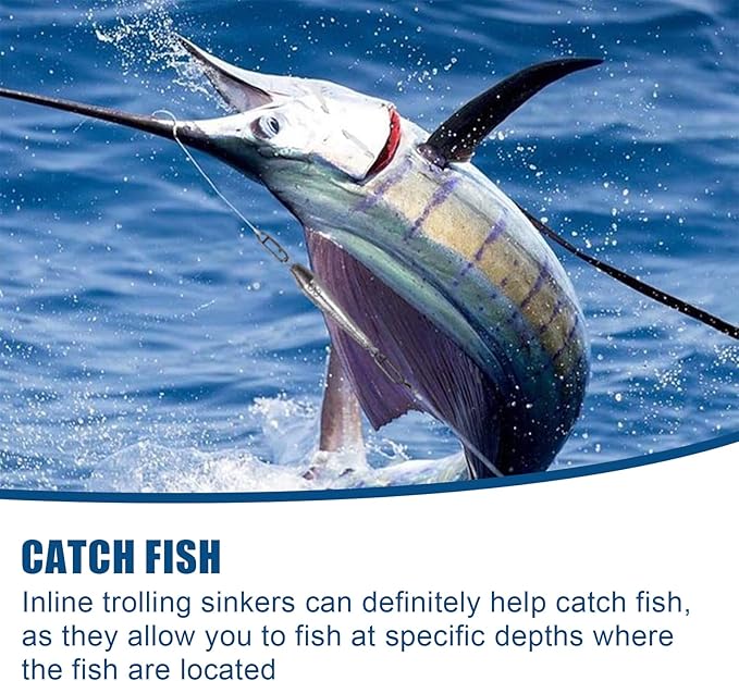 Through Wire Inline Torpedo Sinkers, Lead Double Ringed One Piece Wire Saltwater Fishing Torpedo Weights for Bottom Surf Fishing 1oz, 2oz, 3oz, 4oz, 5oz