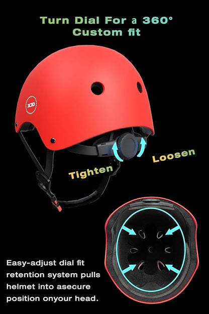 XJD Kids Bike Helmet,Multi-Sport Protective Gear Set for 3-5-8-14 Years Boys Girls with Knee and Elbow Pads Wrist Guards fit Roller Skates,Cycling,Skateboarding,Christmas Birthday Gifts for Kids