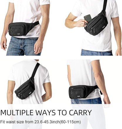 FREETOO Waist Pack Bag Fanny Pack for Men&Women Hip Bum Bag with Adjustable Strap for Outdoors Workout Traveling Casual Running Hiking Cycling