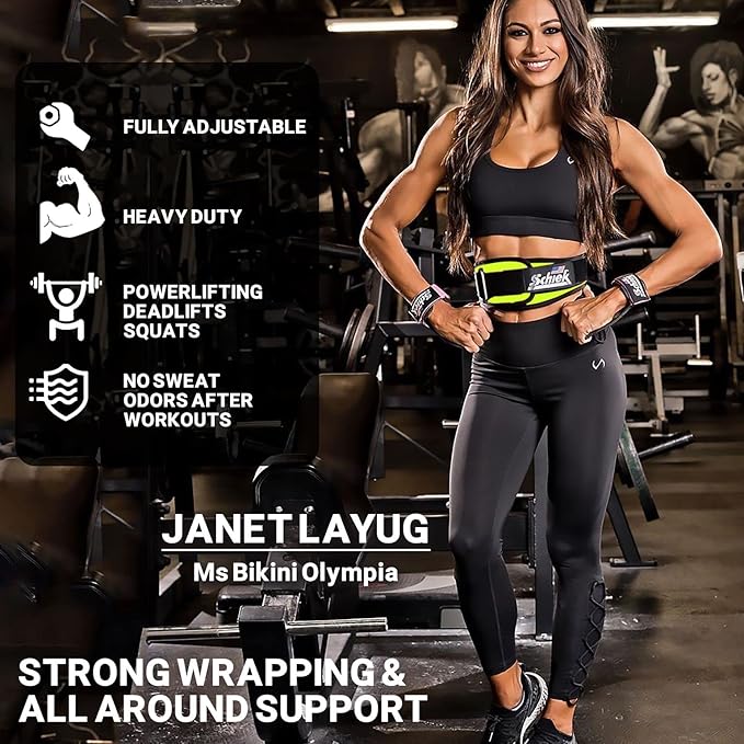 Schiek Sports Model 2004 Nylon 4 3/4" Weight Lifting Belt - Black