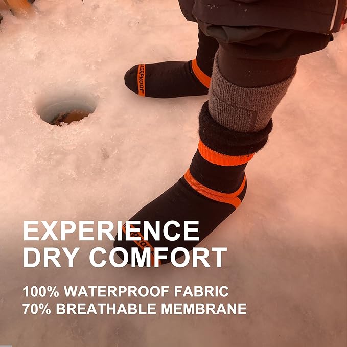 DexShell Waterproof Socks for Men & Women - Mid Calf Boot Sock, Warm for Hiking Camping in Extreme Cold Wet Weather