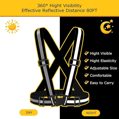 Reflective Safety Vest 2pcs - High Visibility Vest Adjustable Straps for Outdoor Jogging, Cycling,Walking,Workers