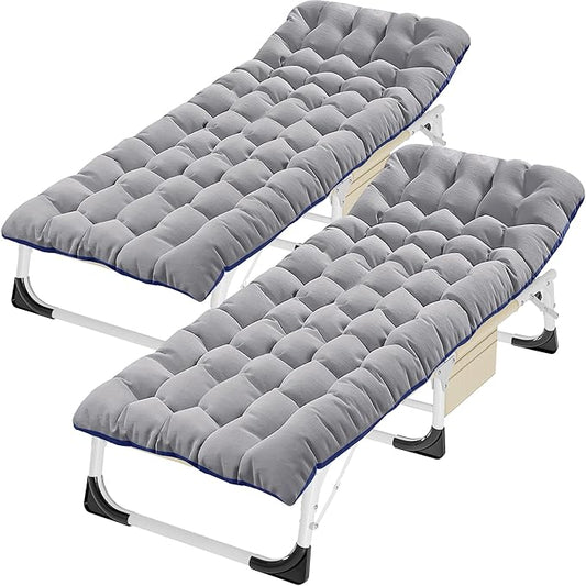 ABORON Folding Camping Cot for Adults, Double Layer 1200D, 500lb Capacity, Heavy Duty Guest Cot with Mat & Carrying Bag for Indoor & Outdoor Use