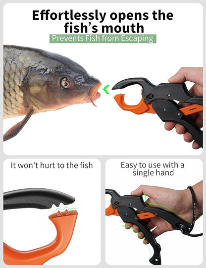 Fish Gripper 9.2",Fish Grabber Tool with Lanyard,Fish Holder for Saltwater