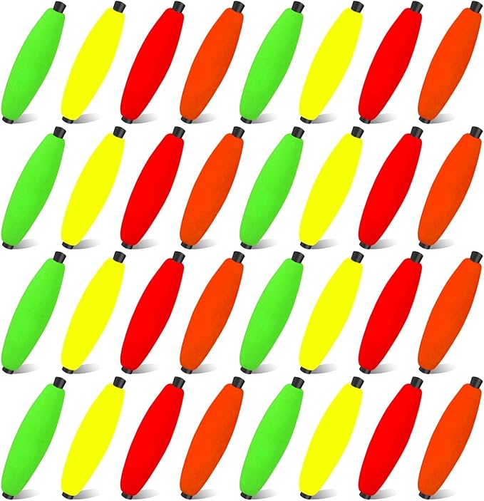 YOTO Peg Floats for Catfish Crappie,Foam Cigar Slip Fishing Corks Bobbers for Santee Rig