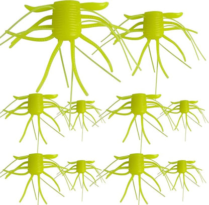 Eupheng Silicone Soft Dice Fishing Lures with Multiple Tentacles, Handmade Slow Sink Bass Fishing Soft Plastic Baits for Drop Shot, Finesse, Wacky Rig