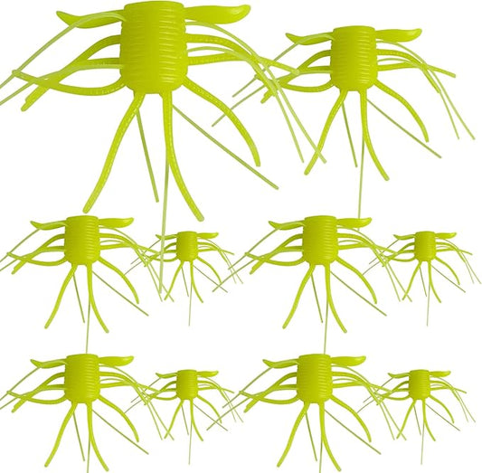 Eupheng Silicone Soft Dice Fishing Lures with Multiple Tentacles, Handmade Slow Sink Bass Fishing Soft Plastic Baits for Drop Shot, Finesse, Wacky Rig