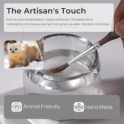 Nicpro 16 PCS Kolinsky Sable Miniature Paint Brushes Dry Brush, Professional Model Paint Brush Set with Cloth Roll, Fine Detail Artist Brush Set for Miniatures, Acrylic & Figures, Model, Watercolor