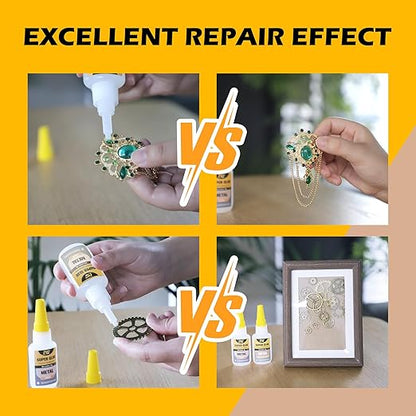 Metal Super Glue Liquid, Clear Instant Cyanoacrylate Adhesive for Metal Repair, All Purpose CA Glue for Shoe Ceramic Repair Plastic Leather Glass Wood Steel Pottery Porcelain Fletching Waterproof