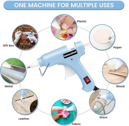 Mini Hot Glue Gun Kit with 30 Glue Sticks, Fast Preheating Hot Melt for School Crafts DIY Arts and Quick Home Repairs, 20w Light Blue