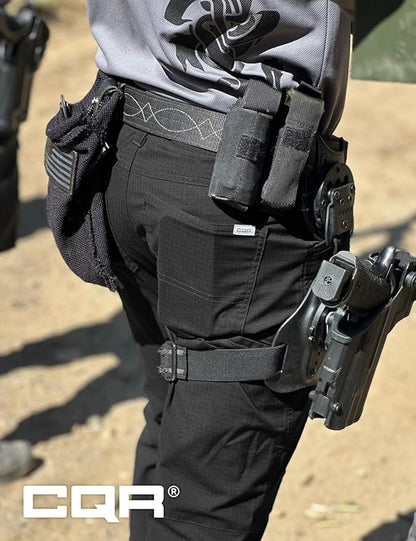CQR Men's Flex Stretch Tactical Pants, Water Resistant Ripstop Cargo Pants, Lightweight EDC Outdoor Work Hiking Pants