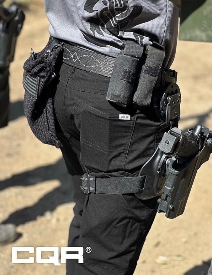 CQR Men's Flex Stretch Tactical Pants, Water Resistant Ripstop Cargo Pants, Lightweight EDC Outdoor Work Hiking Pants