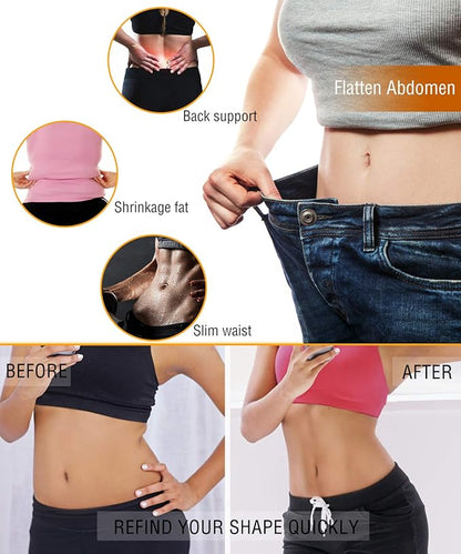 NonEcho Women Sauna Sweat Suit Sleeve Spa Cami Hot Neoprene Slimming Workout Vest Body Shaper Waist Trainer Top