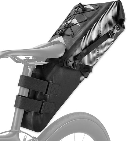 ROCKBROS Bikepacking Bag Waterproof Bike Saddle Bag Large Capacity Bikepacking Seat Bag Road Mountain Bike Seat Bag Max 10L