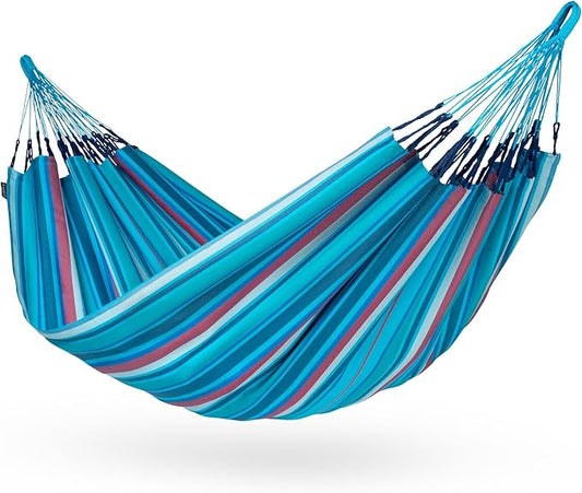 LA SIESTA Brisa Classic Hammock, Handmade, Weather-Resistant, Tear-Resistant Hammock for Indoor & Outdoor Relaxation, Size-King - Wave
