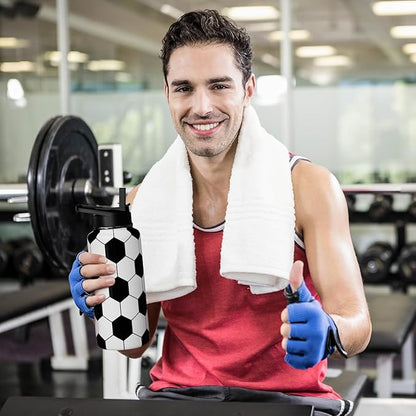 Soccer Water Bottle 40oz Insulated Sports Water Bottles Soccer Gifts for Men Women Gift for Coach Lovers Fan Players Stuff Accessories for Boys Girls