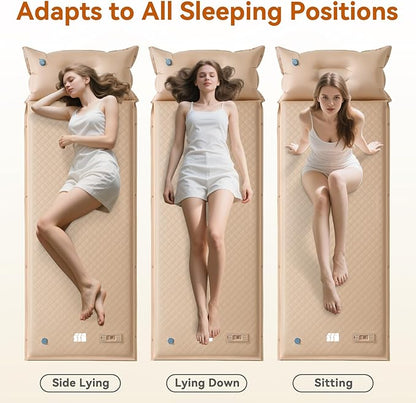Sleeping Pad for Camping,3.14" Thick Memory Foam Self Inflating Mattress with Pillow and Built-in Electric Pump,4-Season Adult for Travel/Tent/Car
