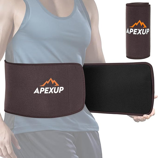 APEXUP Sweat Waist Trainer for Women and Men, Neoprene Waist Trimmer Belt Slimming Sweat Band with Removable Lumbar Support