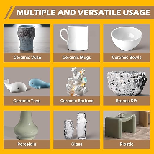 Ceramic Super Glue Liquid, Clear Instant Cyanoacrylate Adhesives for Ceramic Repair Food Safe, All Purpose CA Glue for Shoe Plastic Leather Glass Model Metal Wood Pottery Porcelain Mugs Clay Dishes