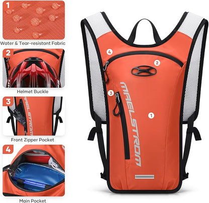 Maelstrom Running Hydration Vest, Hiking Backpack with 2L Water Bladder for Cycling Rave for Men Women