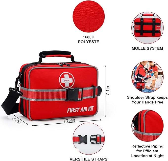 Comprehensive Premium 430 Piece Emergency First Aid Kit, Large Medical Kits for Home, Car, Camping, Travel, Hiking, Truck, Sports & Outdoor Emergencies, Businesses & Home Medical Supplies