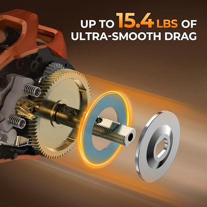 KastKing Lethal Blaze Twin-tip Fishing Rod and Reel Combo, Spinning & Baitcaster Combo, Flame Pattern Design, IM6 Graphite 2Pc Rod with Backup Tip Section, Stainless-Steel Guides, EVA Handle