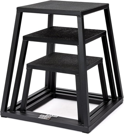 Rage Fitness Steel Plyo Box 12-18-24 Inch High Anti-Slip Pre-Assembled Plyometric Jump Box for Home Gym Conditioning and Strength Training (Sold Individually) Plyometric Platform Step