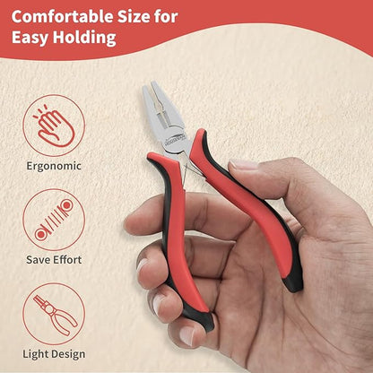 Mini Linemans Pliers 5"-5 Pack Combination Plier with Side Cutter, Lineman Pliers Electrical for Jewelry Making, DIY, Craft, Model