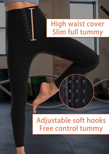 Sauna Pants Women Sweat Capris Slimming Leggings,Mesh Crotch,High Waist Workout Body Shaper Suits