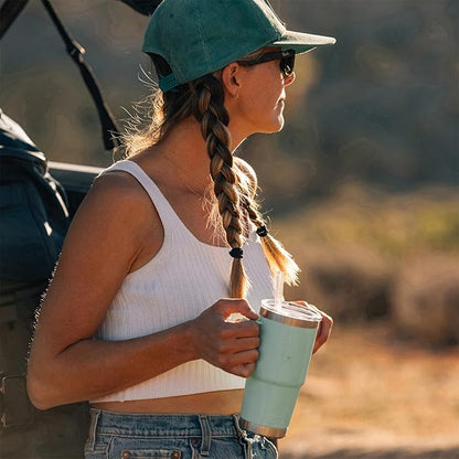 YETI Rambler 25 oz Tumbler with Handle and Straw Lid, Travel Mug Water Tumbler, Vacuum Insulated Cup with Handle, Stainless Steel, Papaya