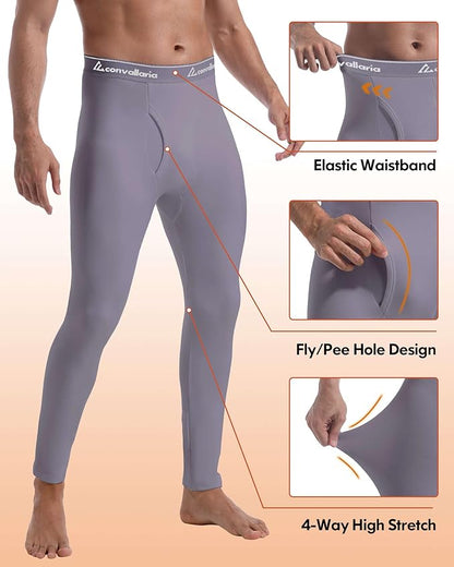 Men's Thermal Pants Fleece Lined Long Johns Compression Bottom Athletic Base Layer Cold Weather Gear 1 2 4 Pcs