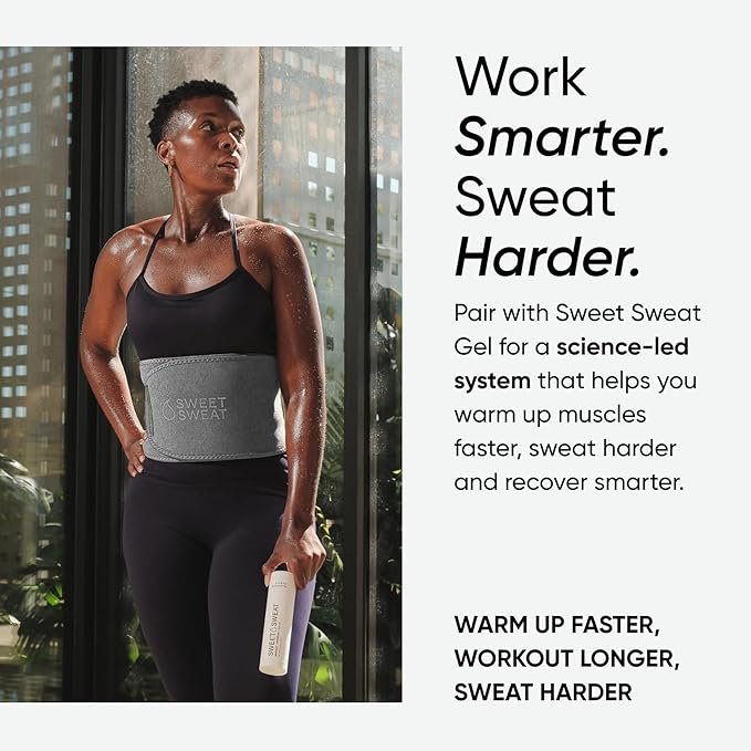 Sports Research Sweet Sweat Waist Trimmer (Core Series) - Premium Sweat Enhancing Fitness Band for Women & Men